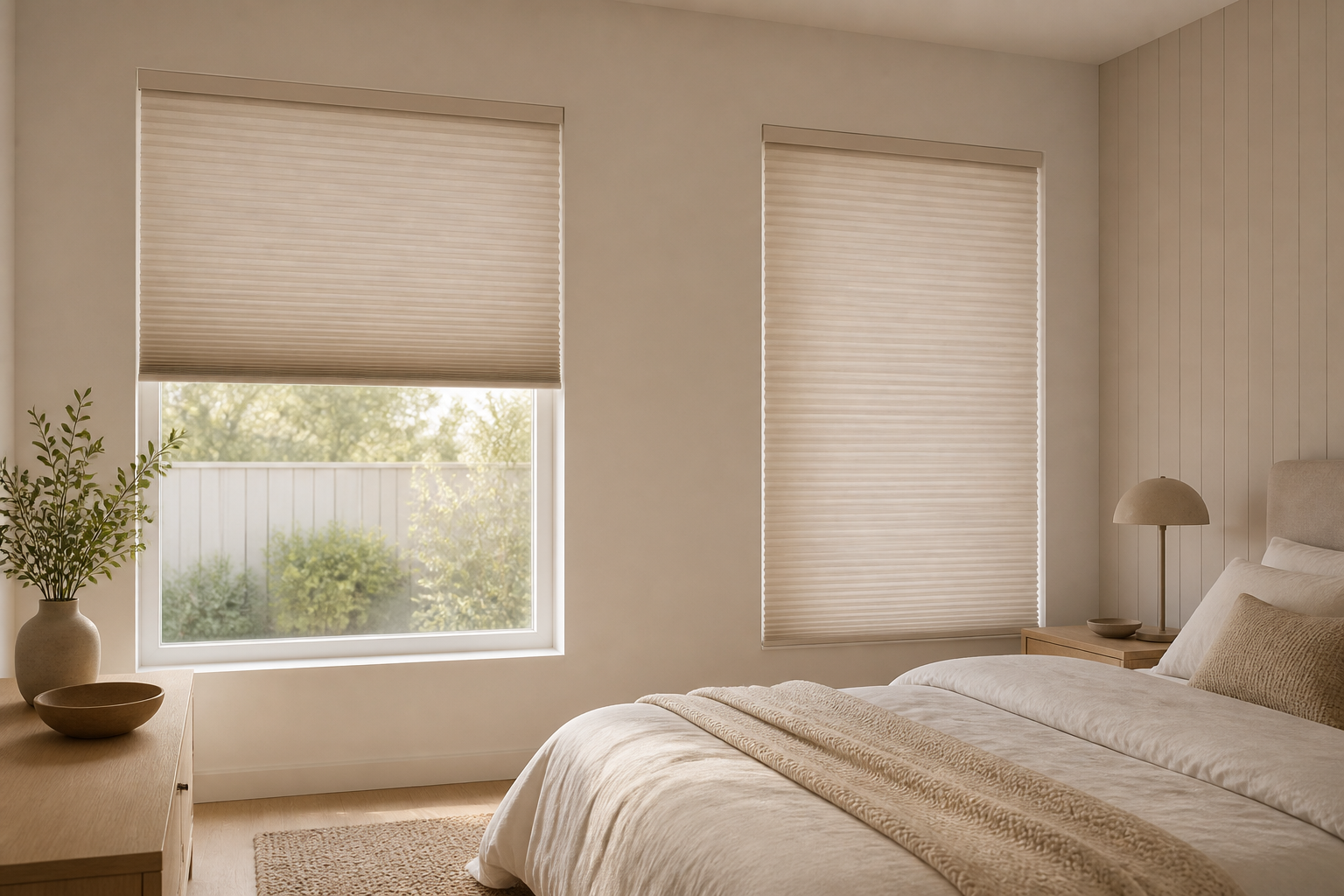 Honeycomb cellular blind fitted to a window for improved insulation