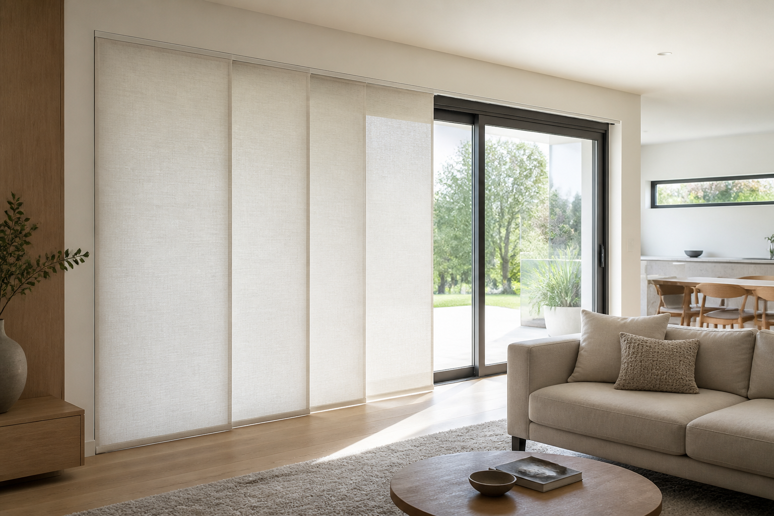 Panel glide blinds in a Camperdown warehouse apartment