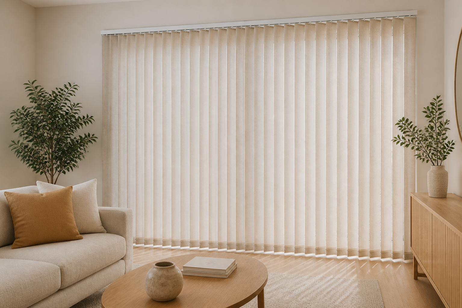 Vertical blinds fitted in a Sydney home